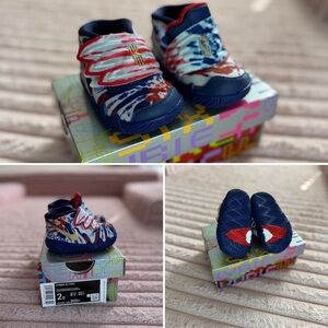 Kids Navy and Red Spider-Themed Shoes